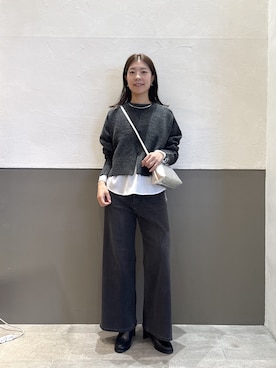 「COLLAGE GALLARDAGALANTE（コラージュガリャルダガランテ）のヤクライクニット/WEB限定カラー展開（ニット/セーター）」を使った、fukaseさん（レディース・162cm）の秋コーディネート