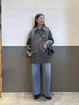 「アイテム（ピーコート）」を使った、fukaseさん（レディース・162cm）の秋コーディネート