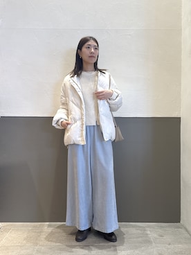 「COLLAGE GALLARDAGALANTE（コラージュガリャルダガランテ）のヤクライクニット/WEB限定カラー展開（ニット/セーター）」を使った、fukaseさん（レディース・162cm）の秋コーディネート