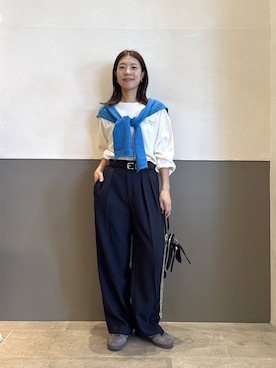 「アイテム（ストール/ショール）」を使った、fukaseさん（レディース・162cm）の秋コーディネート