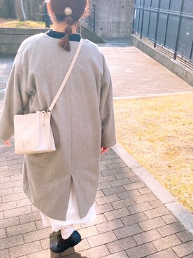 「Samansa Mos2（サマンサ モスモス）のアイテム（ノーカラーコート）」を使った、haさん（レディース・153cm）の冬コーディネート
