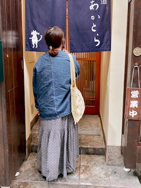 「サマンサ モスモス(Samansa Mos2)」｜「アイテム（デニムジャケット）」を使った、haさん（レディース・153cm）の春コーディネート