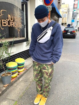 「Right-on（ライトオン）のアイテム（カーゴパンツ）」を使った、kazu2546さん（メンズ・169cm）の秋コーディネート