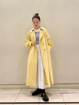 「UNITED ARROWS（ユナイテッドアローズ）のアイテム（トレンチコート）」を使った、岸原（kishihara）さん（レディース・154cm）の冬コーディネート