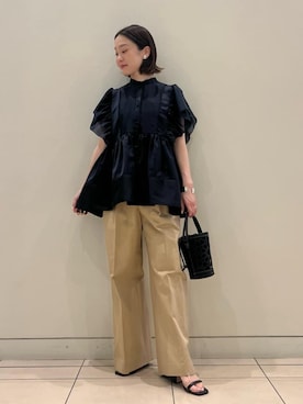 「A VACATION（アヴァケーション）のアイテム」を使った、岸原（kishihara）さん（レディース・156cm）の夏コーディネート