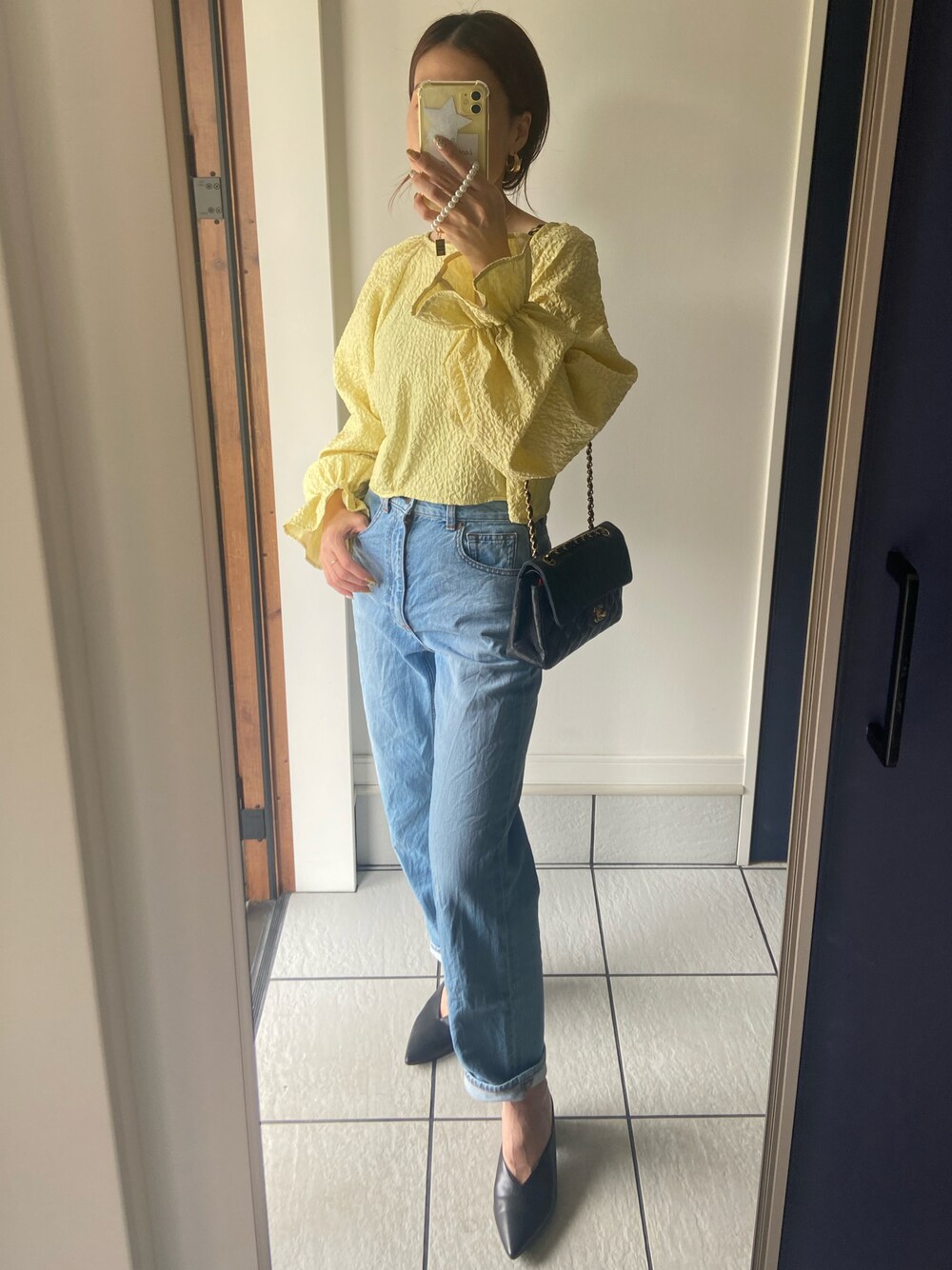 大人気【CHANEL】デニムパンツ バックスタイルもオシャレ どんなトップスにも合う♡】CHANEL デニム ドット パンツ