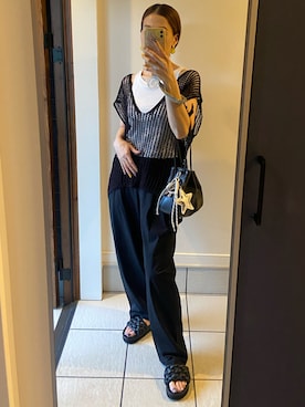 「しまむら（シマムラ）のアイテム（トップス）」を使った、𝑒𝑟𝑖𝑐𝑎さん（レディース・157cm）の夏コーディネート