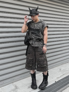 「アイテム（ブーツ）」を使った、yu_ta7さん（メンズ・175cm）の夏コーディネート