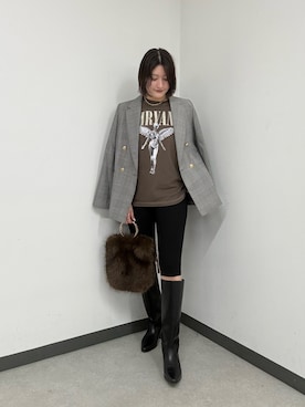 「アイテム（トートバッグ）」を使った、momoさん（レディース・168cm）の秋コーディネート