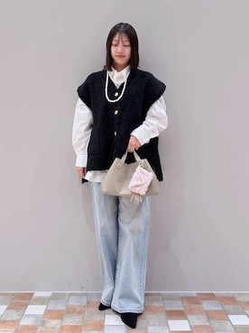 「BARNYARDSTORM（バンヤードストーム）のアイテム（デニムパンツ）」を使った、byrrinnaさん（レディース・155cm）の秋コーディネート