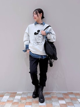 「BARNYARDSTORM（バンヤードストーム）のBARNYARDSTORM / ハイブリッドストレッチブーツ（ブーツ）」を使った、byrrinnaさん（レディース・155cm）の秋コーディネート