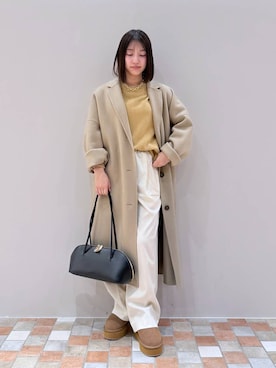 「アイテム（チェスターコート）」を使った、byrrinnaさん（レディース・155cm）の秋コーディネート