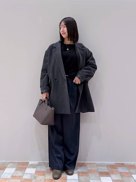 「アイテム（ピーコート）」を使った、byrrinnaさん（レディース・155cm）の秋コーディネート