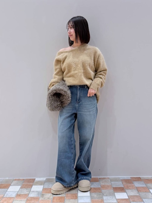 ほぼ新品♪裏起毛ワイドデニム【2024年AW】♪バンヤードストーム ほぼ新品♪裏起毛ワイドデニム【2024年AW】♪バンヤードストーム