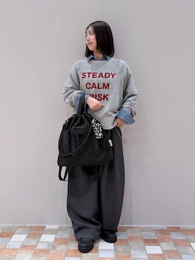 「アイテム（サスペンダー）」を使った、byrrinnaさん（レディース・155cm）の秋コーディネート