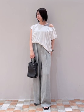 「Beau're（ヴュレ）のBARNYARDSTORM / Beau're(ヴュレ)別注 / レザーショルダーBAG（ショルダーバッグ、ブラック系）」を使った、byrrinnaさん（レディース）の夏コーディネート
