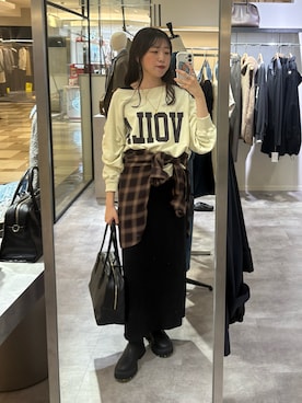 「RIVE DROITE（リヴドロワ）のアイテム（スウェット）」を使った、nahoさん（骨格ストレート・レディース・161cm）の秋コーディネート