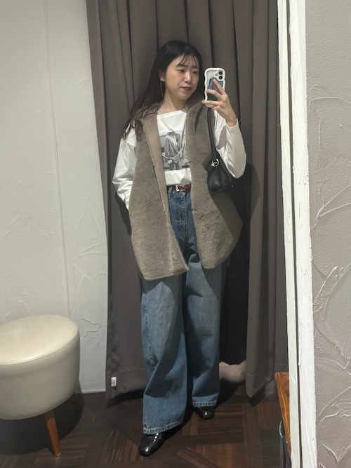 シーズンムード高まる】エコファーフードジレ（その他アウター）｜RIVE