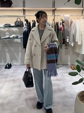 「アイテム（ピーコート）」を使った、nahoさん（レディース・161cm）の秋コーディネート