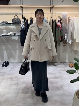 「アイテム（ピーコート）」を使った、nahoさん（レディース・161cm）の秋コーディネート