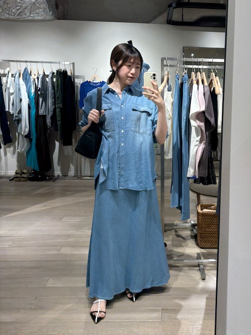 セール】【セットアップ可】ドレーピーデニムバイアススカート