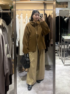 「アイテム（チノパンツ）」を使った、nahoさん（レディース・161cm）の秋コーディネート