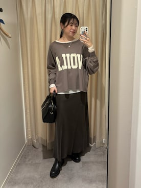 「RIVE DROITE（リヴドロワ）のアイテム（スウェット）」を使った、nahoさん（骨格ストレート・レディース・161cm）の秋コーディネート