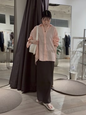 「アイテム（ワンピース/ドレス、ブラウン系）」を使った、nahoさん（レディース・161cm）の夏コーディネート