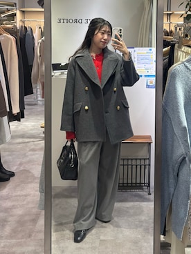 「アイテム（ピーコート）」を使った、nahoさん（レディース・161cm）の秋コーディネート