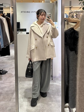 「アイテム（ピーコート）」を使った、nahoさん（レディース・161cm）の秋コーディネート