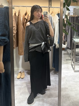「アイテム（ストール/ショール）」を使った、nahoさん（レディース・161cm）の秋コーディネート