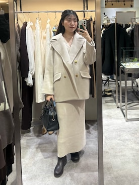 「アイテム（ピーコート）」を使った、nahoさん（レディース・161cm）の秋コーディネート