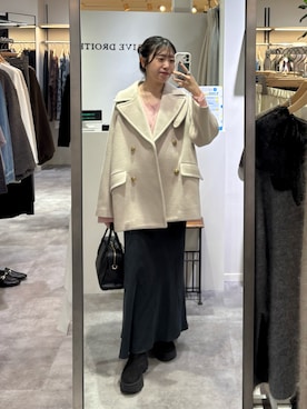 「アイテム（ピーコート）」を使った、nahoさん（レディース・161cm）の秋コーディネート