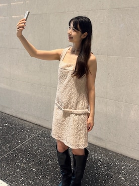 「アイテム（ワンピース/ドレス、ピンク系）」を使った、kasumietreloinさん（レディース・160cm）の夏コーディネート