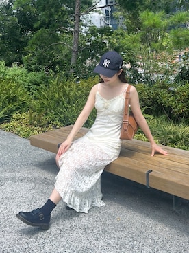 「アイテム（ドレス、ホワイト系）」を使った、kasumietreloinさん（レディース・160cm）の夏コーディネート