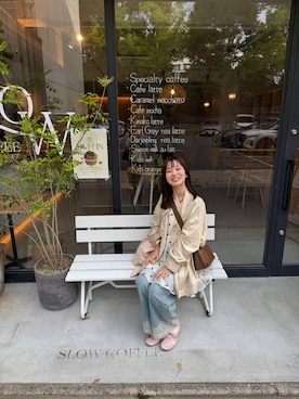 「LOWRYS FARM（ローリーズファーム）のレースデニム　601055（デニムパンツ、ブルー系）」を使った、riidayooさん（レディース）の春コーディネート