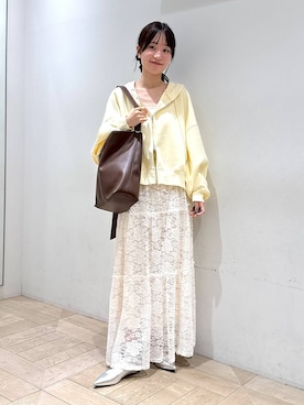 「アイテム（シュシュ）」を使った、riidayooさん（レディース・160cm）の秋コーディネート