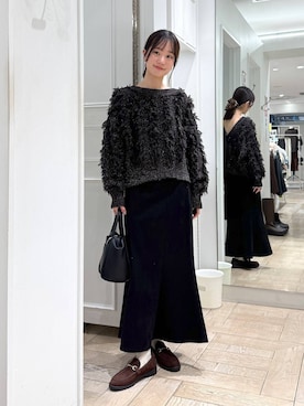 「アイテム（シュシュ）」を使った、riidayooさん（レディース・160cm）の秋コーディネート