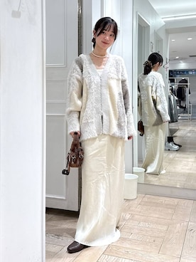 「アイテム（シュシュ、ブラウン系）」を使った、riidayooさん（レディース・160cm）の秋コーディネート