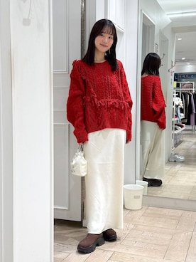 「アイテム（ポロシャツ）」を使った、riidayooさん（レディース・160cm）の冬コーディネート