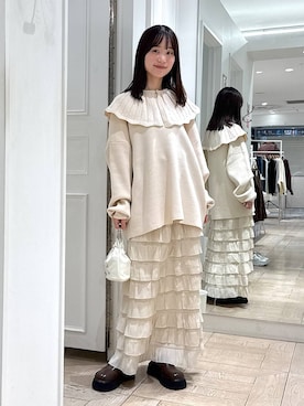 「LOWRYS FARM（ローリーズファーム）のＢＩＧカラーニットＬＳ　600397（ニット/セーター）」を使った、riidayooさん（レディース・160cm）の冬コーディネート