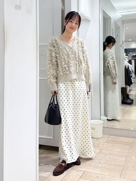 「アイテム（ヘアアクセサリー、ブラウン系）」を使った、riidayooさん（レディース・160cm）の秋コーディネート