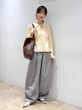 「アイテム（シュシュ）」を使った、riidayooさん（レディース・160cm）の秋コーディネート