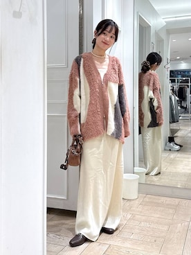 「アイテム（シュシュ、ブラウン系）」を使った、riidayooさん（レディース・160cm）の秋コーディネート