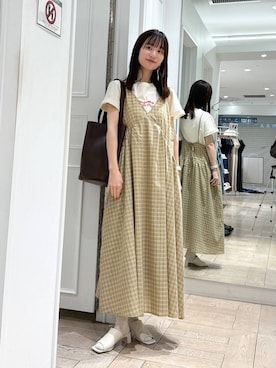 「LOWRYS FARM（ローリーズファーム）の２ＷＡＹバケツＢＡＧ 656159（トートバッグ、ブラウン系）」を使った、riidayooさん（レディース）の春コーディネート