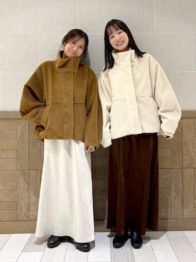 ウーリーテックスタンドブルゾン 494131を使った人気ファッション