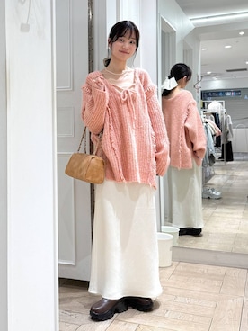 「アイテム（バレッタ/ヘアクリップ）」を使った、riidayooさん（レディース・160cm）の冬コーディネート