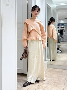 「アイテム（シュシュ）」を使った、riidayooさん（レディース・160cm）の秋コーディネート
