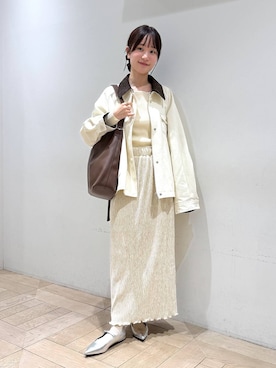 「アイテム（シュシュ）」を使った、riidayooさん（レディース・160cm）の秋コーディネート