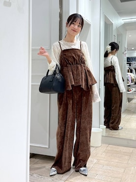 「きれいめ」｜「アイテム（サロペット/オーバーオール）」を使った、riidayooさん（レディース・160cm）の秋コーディネート